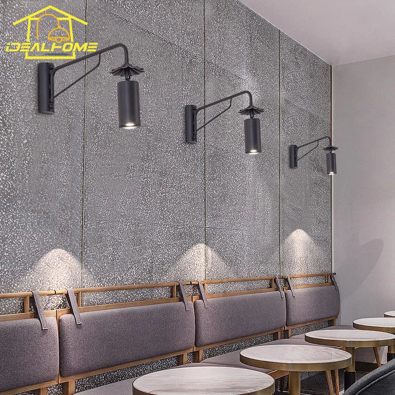 Afralia™ Swing Arm Wall Lamp LED E27 Waterproof Iron Art Garden Balcony Wall Mounted