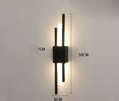 Afralia™ Gold Tube Wall Sconce Iron Acrylic Modern Bedroom Living Room Lamps