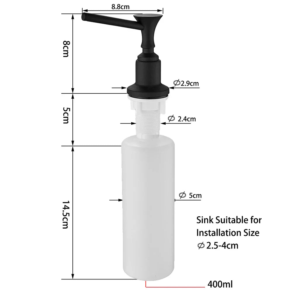 Afralia™ 400ML Plastic Liquid Soap Dispenser Spray for Kitchen and Bathroom