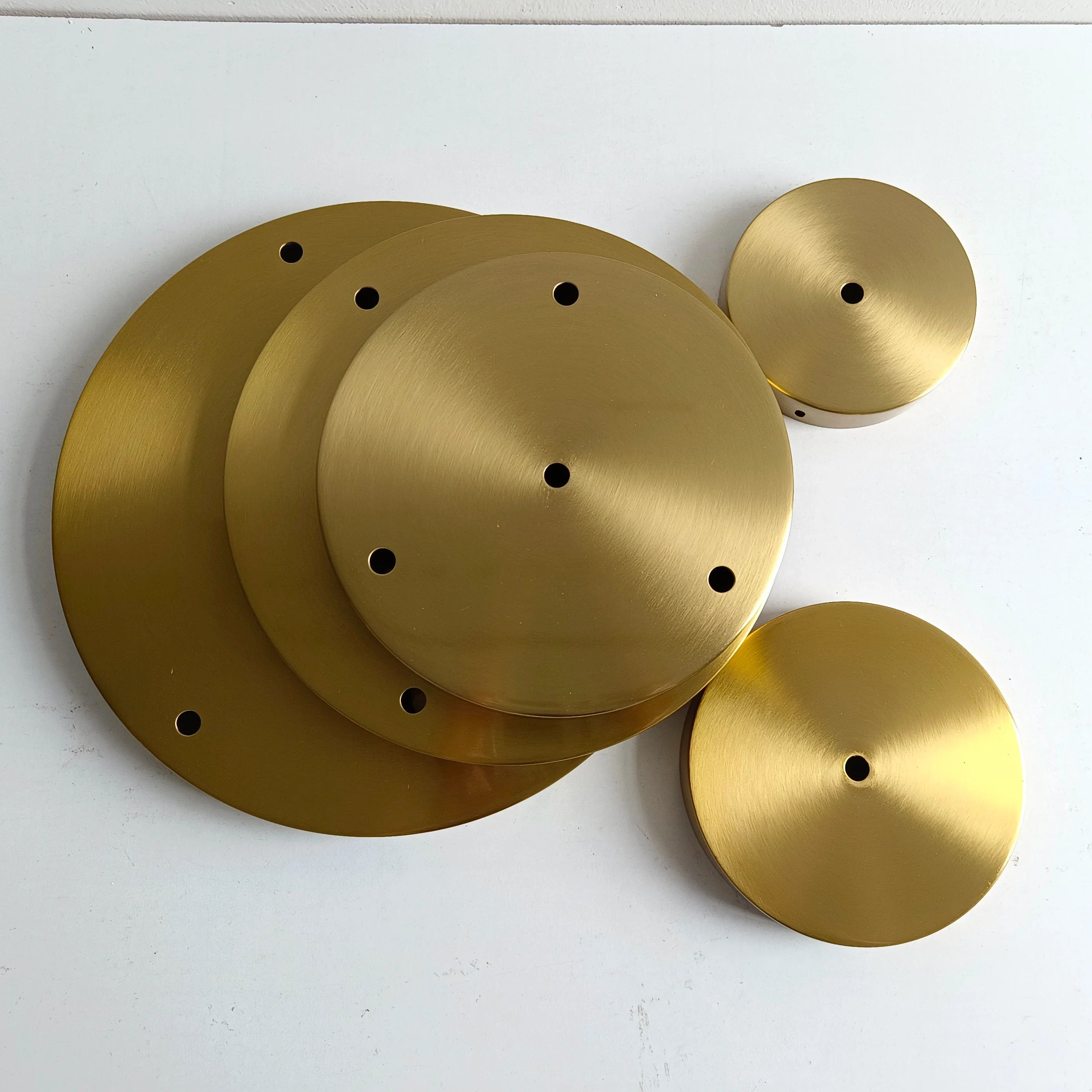 Afralia™ Brass Ceiling Plate Iron Pendant Lamp Bases - DIY Round Chassis Kit