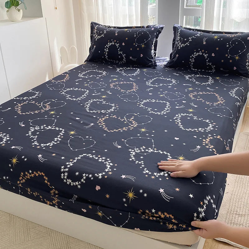 Afralia™ European Brushed Cotton Fitted Sheet for Full Size Mattress