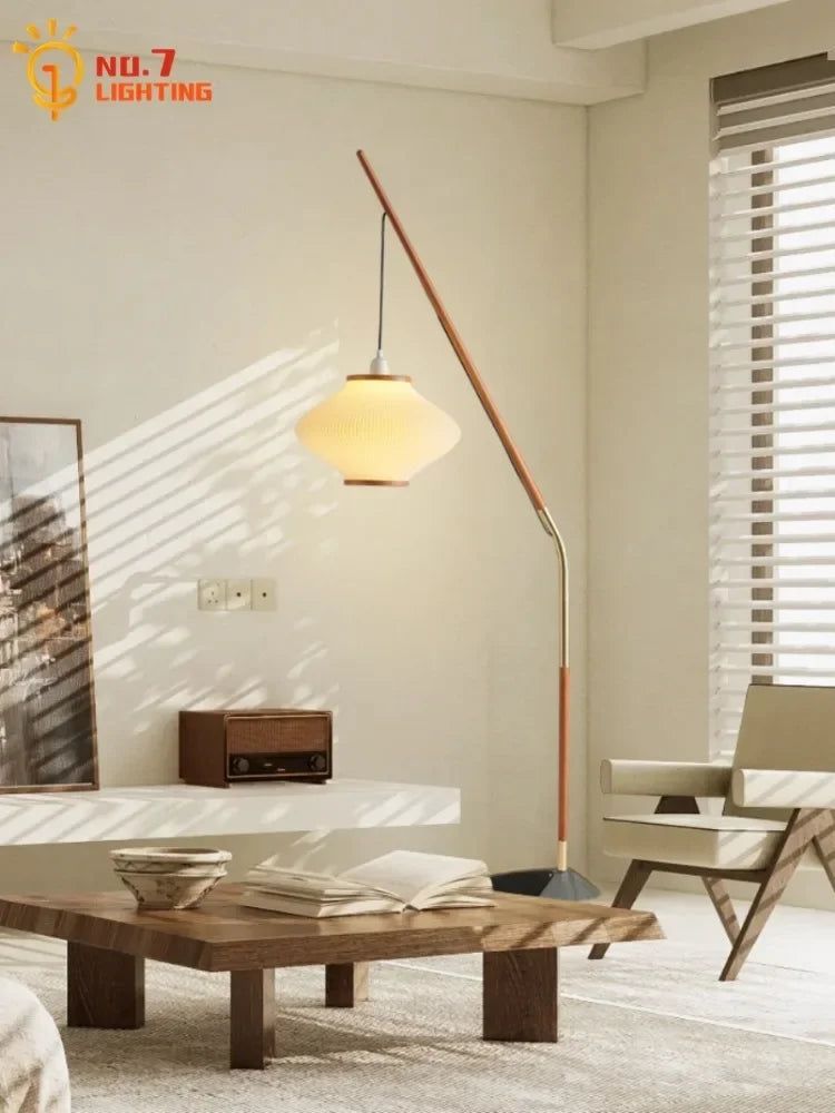 Afralia™ Cream Wind Acrylic Designer LED Floor Lamp for Living Room and Bedroom