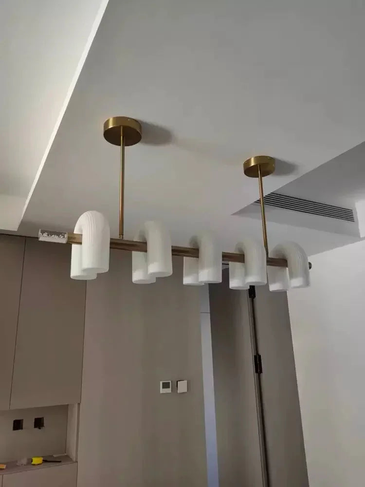 Afralia™ Art Deco White Acrylic Chandeliers: Elegant Indoor Living Room Lamps