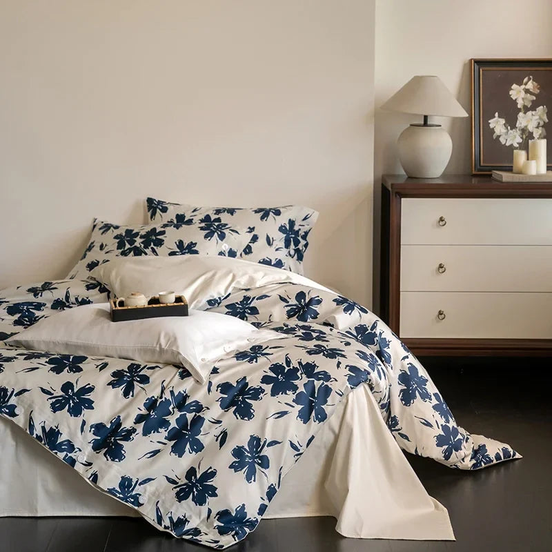 Afralia™ 100S Egyptian Cotton Bedding Set Queen King Euro Size Sheets Duvet Pillowcase