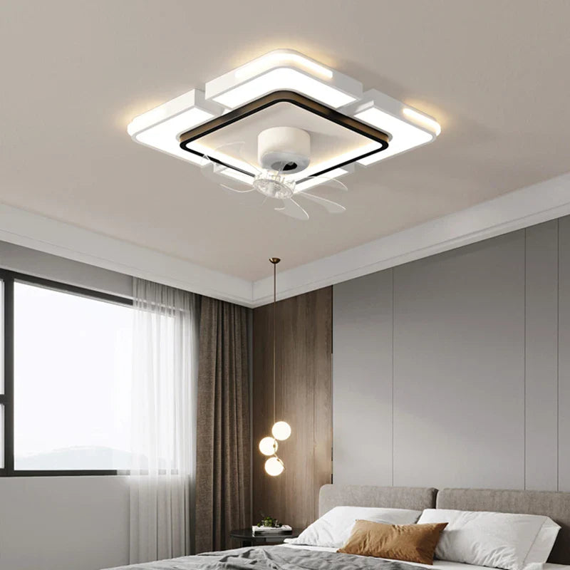 Afralia™ Modern Foldable Ceiling Fan with LED Light & Remote Control