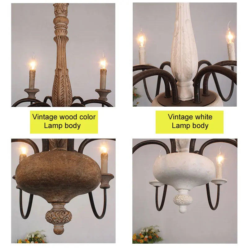 Afralia™ Wooden Pendant Light, Vintage American Rural Bedroom & Dining Room Lamp