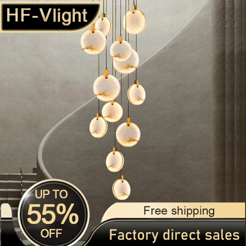 Afralia™ Gold Marble Design Chandelier Lighting for Home Decor