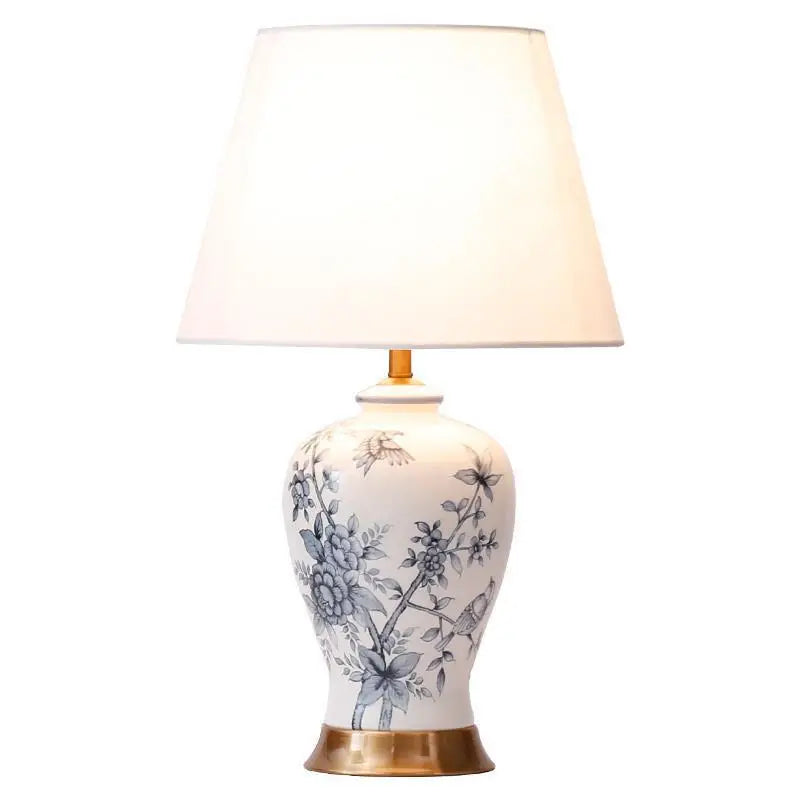 Afralia™ Blue and White Porcelain Table Lamp for Home Decor – Classic Retro Style