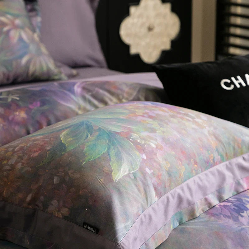 Afralia™ 1000TC Egyptian Cotton Vintage Oil Printing Bedding Set with Sheet & Pillowcase