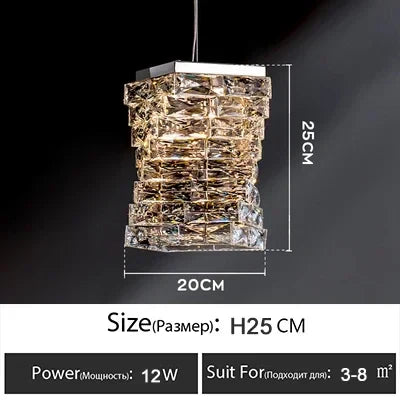 Afralia™ Crystal Pendant Chandelier: Elegant Ceiling Light for Bedroom Living Room Home Decor