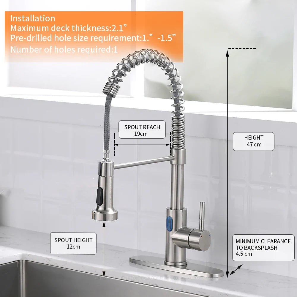 Afralia™ Smart LED Kitchen Faucet with Motion Sensor Activation in Matte Black