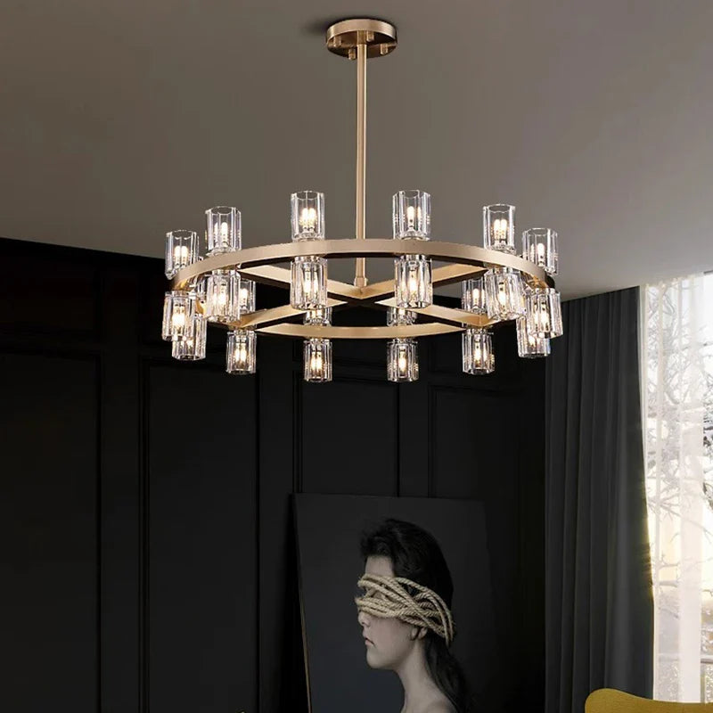 Afralia™ Crystal Chandelier: Luxury Living Room & Dining Room Pendant Light