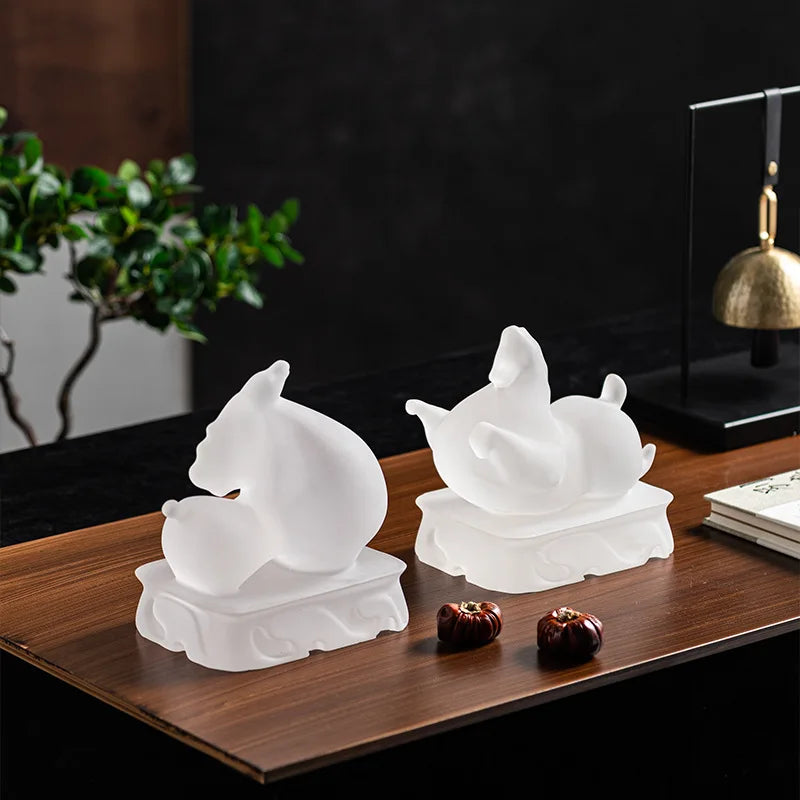 Afralia™ Resin Matte Horse Sculpture, Chinese Retro Style Home Decor Accessory