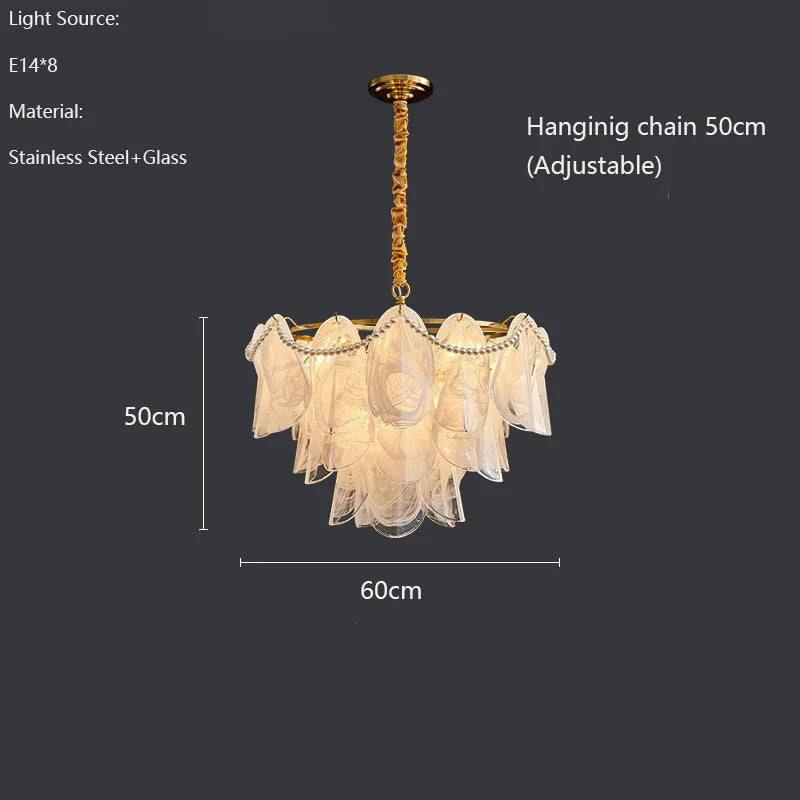 Afralia™ Modern Glass Chandelier for Living Room - Luxury Golden Ceiling Pendant