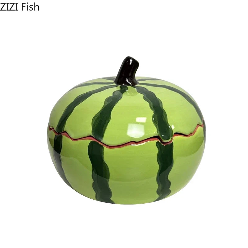 Watermelon Porcelain Ashtray by Afralia™ - Smoking Accessories for Weed & Cigarettes