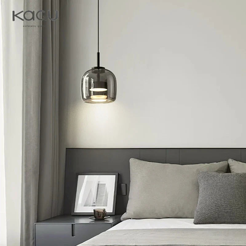 Afralia™ Glass Pendant Light: Nordic LED Hanging Lamp for Dining Room, Bedroom, Modern Decor