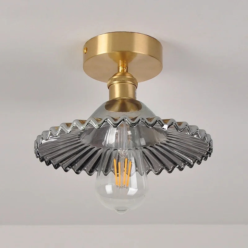 Afralia™ Smoke Gray Glass LED Ceiling Light - Modern Nordic Style