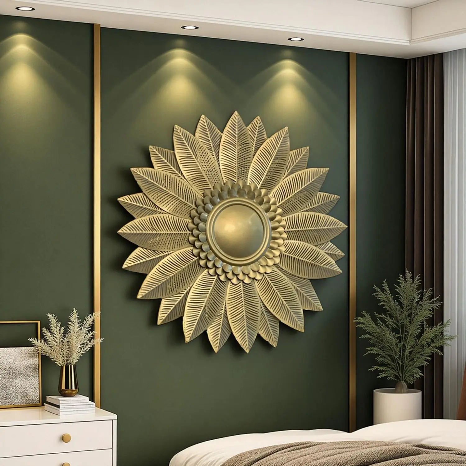 Afralia™ Porch Iron Sun Living Room Wall Hanging Soft Decoration Luxury Bed Picture