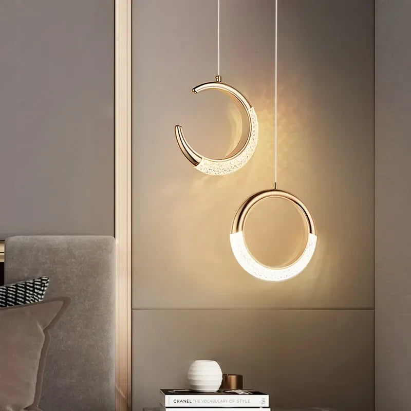 Afralia™ Rotatable Nordic Chandelier: LED Round Lights for Home Indoor Living Room Decor