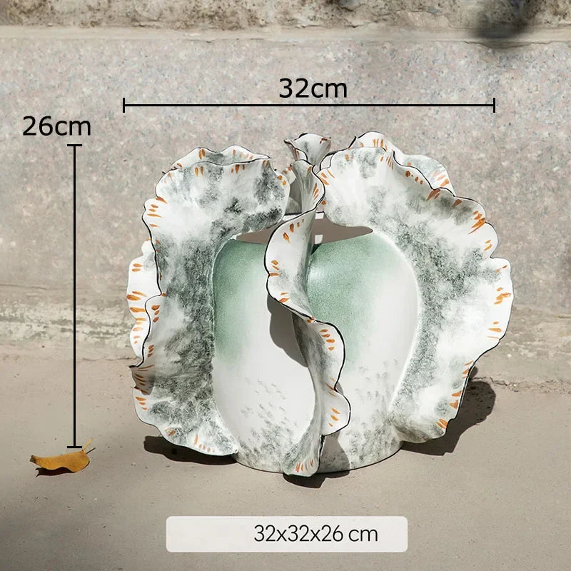 Afralia™ Colorful Wings Ceramic Vase Desk Decoration with Artificial Flowers