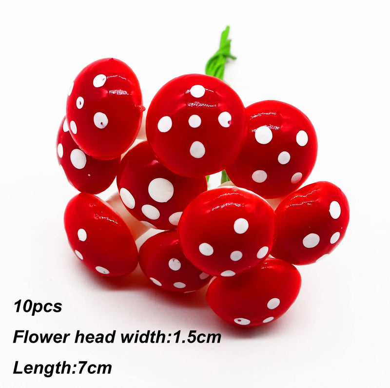 Afralia™ Red Flower Cherry Stamen Berries Bundle for DIY Christmas Wedding Decor