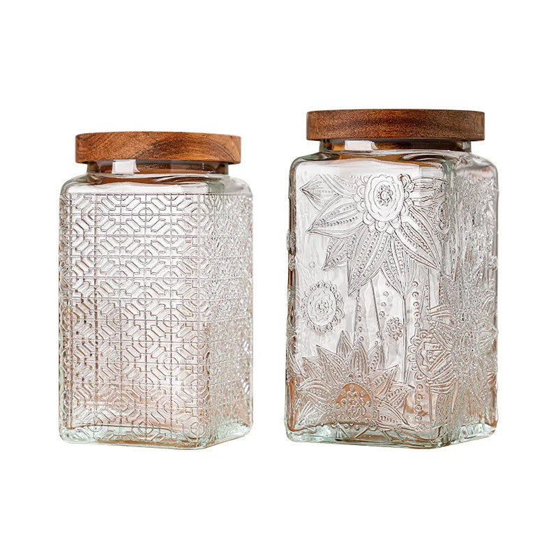 Glass Storage Jars with Airtight Lids by Afralia™: Transparent Mason Jar Boxes for Kitchen Organizing