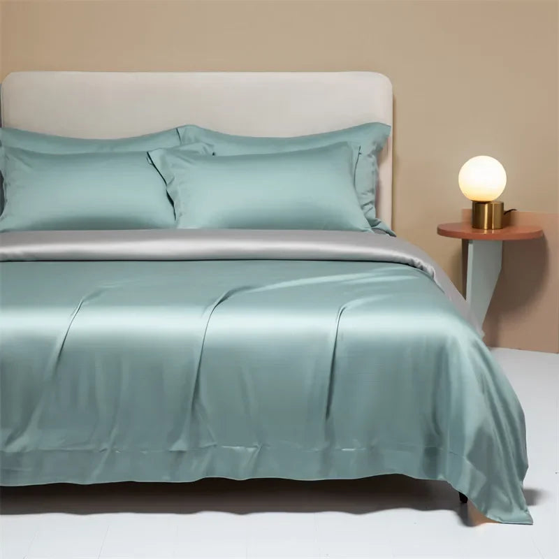 Afralia™ Cooling Cotton Solid Bedding Set Ultra Soft Quilt Cover for Summer