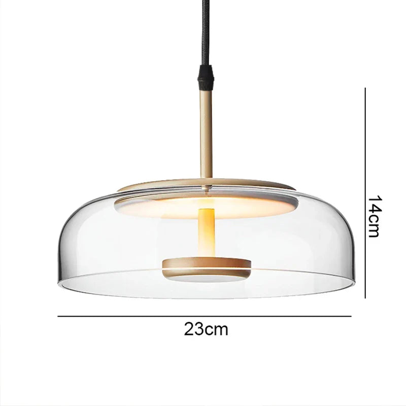 Afralia™ LED Glass Bowl Pendant Light: Modern Nordic Home Decor Lighting for Dining Bedroom Kitchen Island