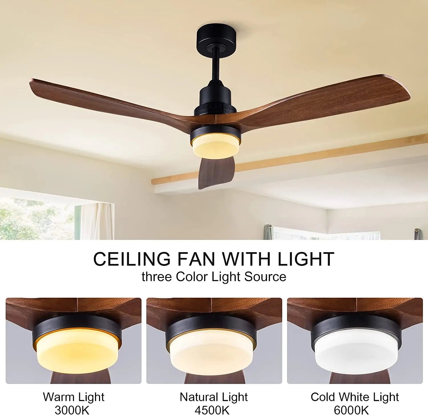 Afralia™ Retro Black Ceiling Fan with Light and Control for Home, Bedroom, Dining Room, Lounge