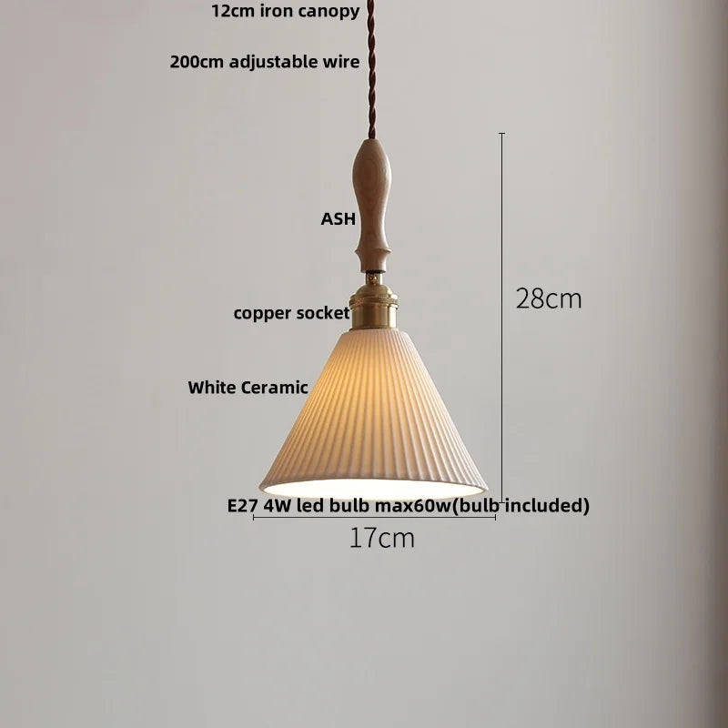 Afralia™ Wood Ash LED Pendant Light - Adjustable Nordic Modern Hanging Lamp
