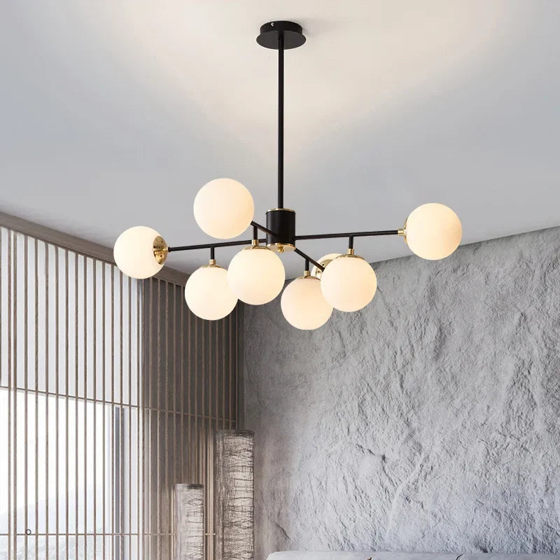 Afralia™ Glass Ball Chandelier: Modern Luxury Lighting for Hall, Dining Room, and Bedroom