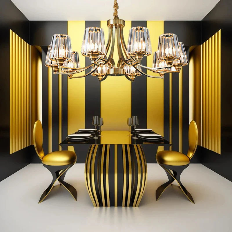 Afralia™ Nordic Retro Gold LED Pendant Chandelier for Luxurious Living Room Decor