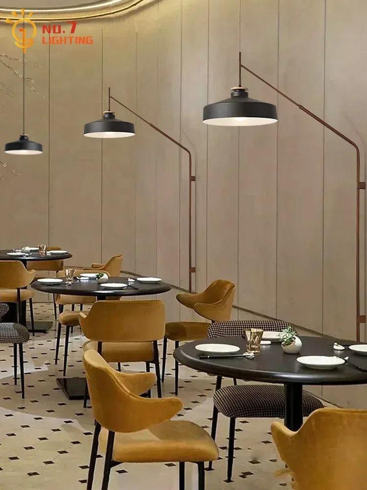 Afralia™ Gold/Black Swing Arm Telescopic Wall Lamp LED E27 - Designer Hotel Restaurant Hall