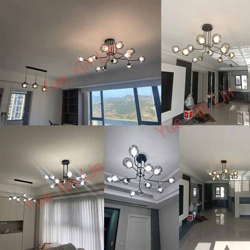 Afralia™ Luxury Glass Chandeliers: Italian & Nordic Style Living Room Lighting