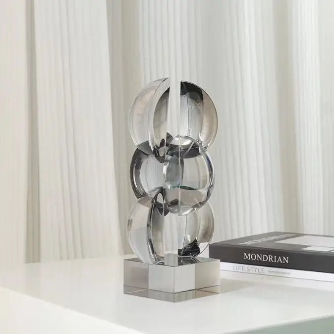 Afralia™ Geometric Crystal Glass Bookshelf Ornaments