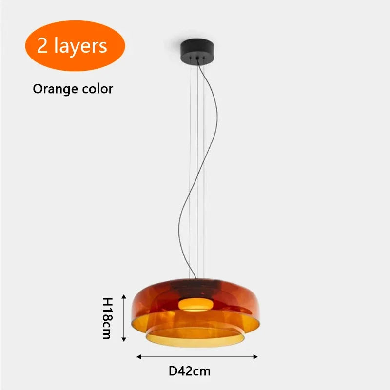 Afralia™ Orange Glass Pendant Lamp for Living Dining Room, Bar, Kitchen Island