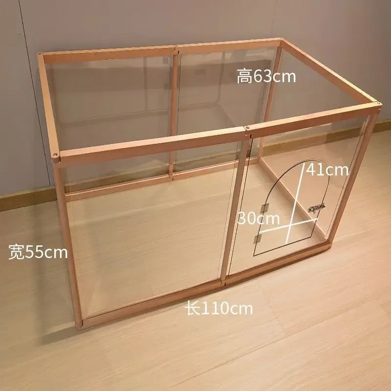 Afralia™ Pet Pen Dog Cage with Fence and Isolation Gate for Small to Medium Dogs
