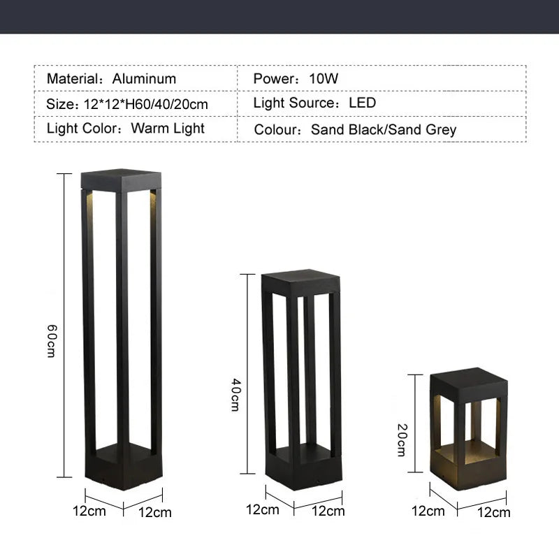 Afralia™ LED Outdoor Lawn Light | Waterproof Garden Bollard Lamp | Landscape Lighting