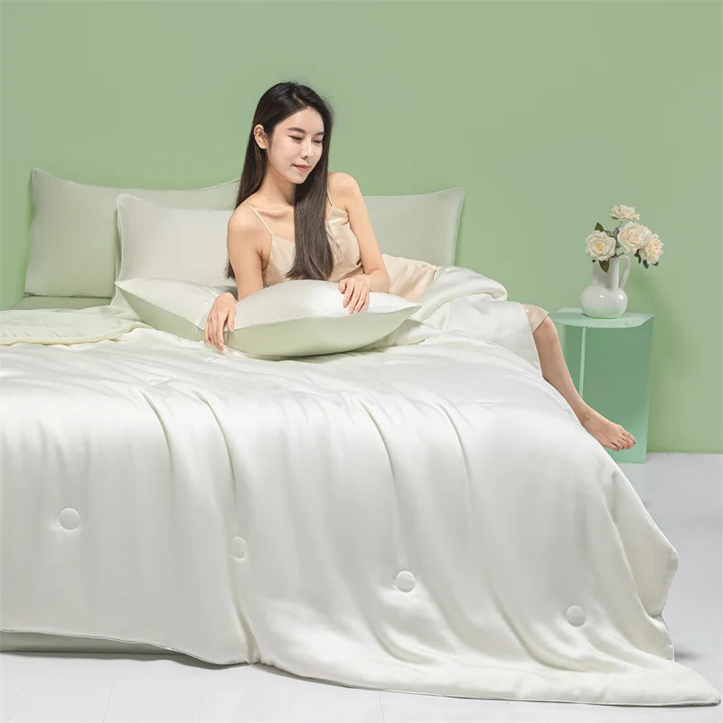 Afralia™ Cool Feel Summer Quilt: Grade A Ice, Extra Soft, Quick Drying Quilted Blanket