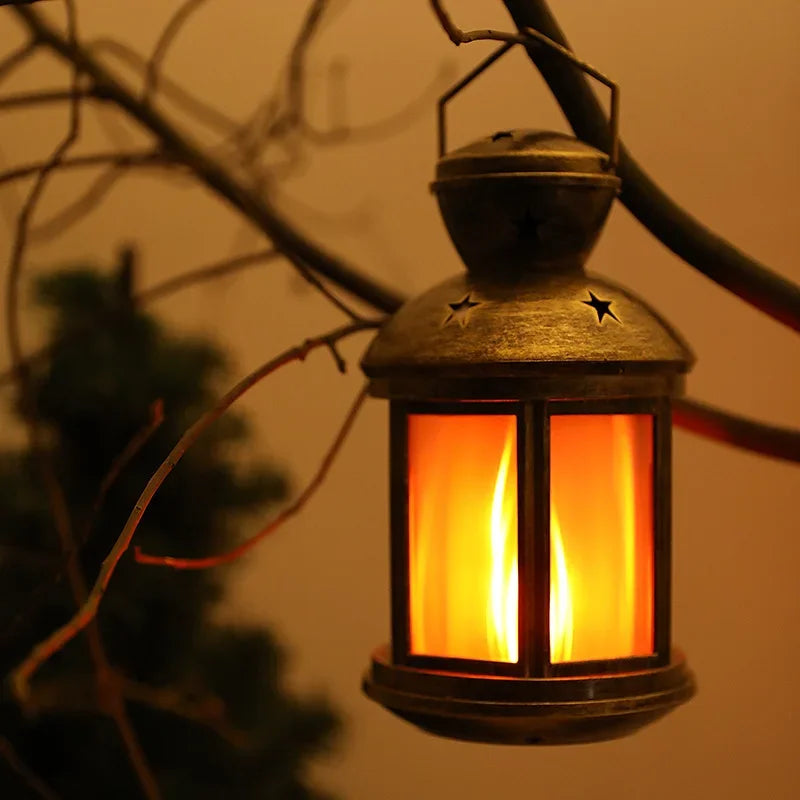 Afralia™ Retro Flame Camping Lamp: Multifunctional LED Light for Outdoor Adventure