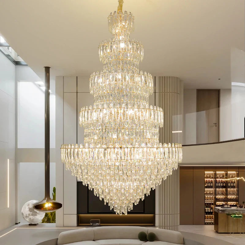 Afralia™ Luxury Crystal Chandelier: Modern European Style Main Dining Room & Living Room Lighting