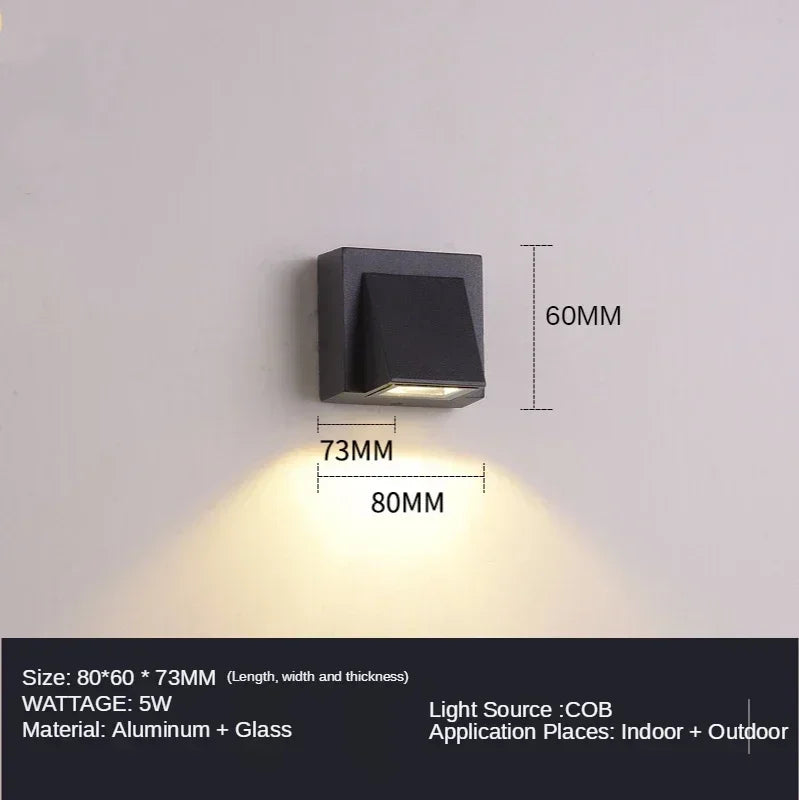 Afralia™ Outdoor Aluminium 5W LED Wall Lamp Sconce for Balcony Garden Decoration