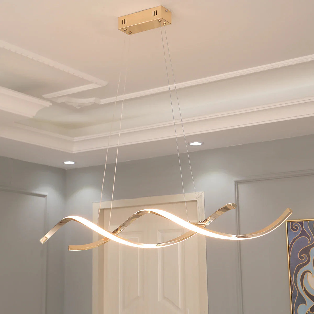 Afralia™ Modern Nordic LED Pendant Light - Chrome/Gold Plated Finish