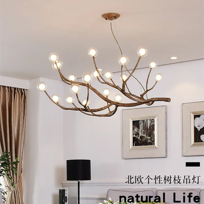 Afralia™ Nordic Branch Chandelier Modern Magic Bean Molecular Bedroom Lighting