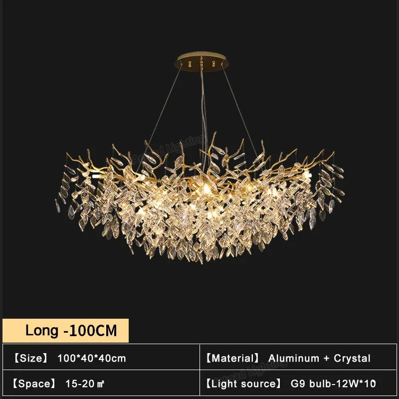 Afralia™ Luxury Gold Chandelier LED Light for Living Room & Hotel Hall