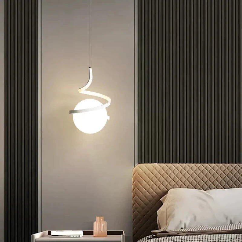 Afralia™ Glass LED Pendant Light for Home Dining Bedside Living Room