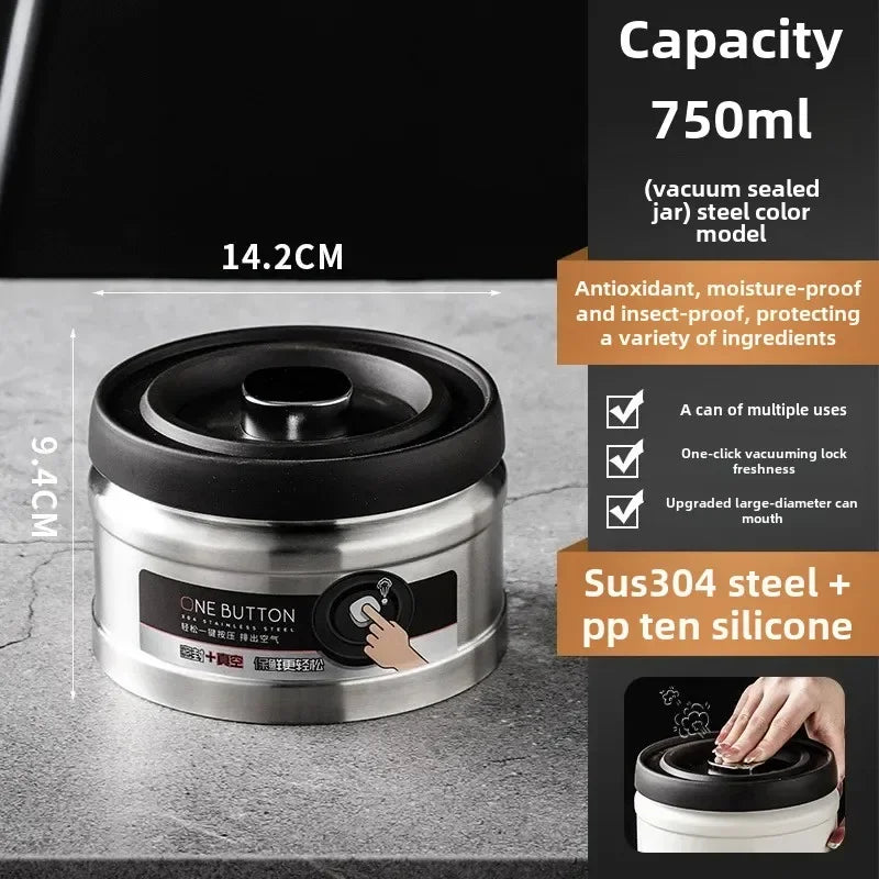 Afralia™ Stainless Steel Airtight Coffee Beans Storage Jar
