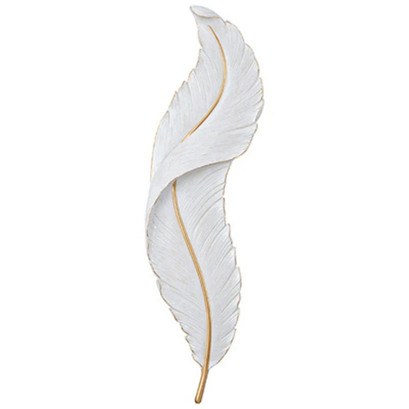 Afralia™ White Feather Resin Wall Lamp for TV Backdrop, Bedroom, Aisle, Corridor