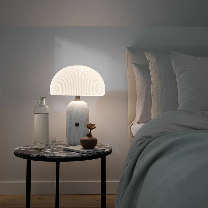 Afralia™ Mushroom Glass Table Lamp for Bedroom and Living Room