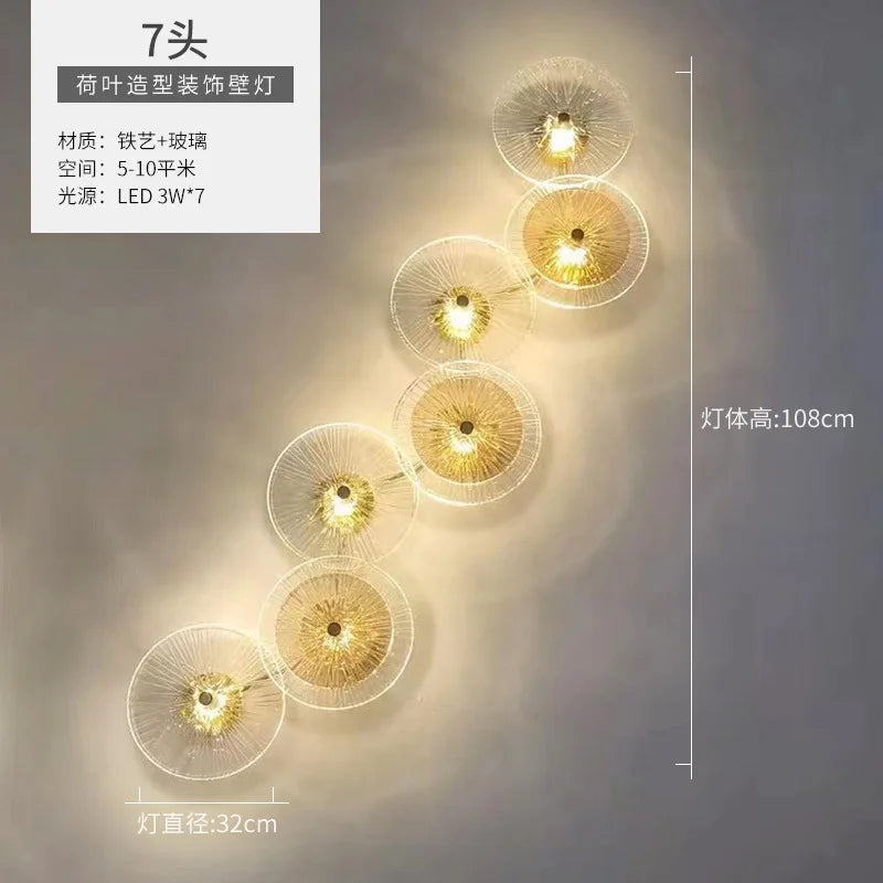 Afralia™ Round Glass Metal Wall Sconce Light for Bedroom Decoration